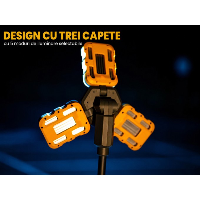 Turn lumina cu 10.000 lumeni - alimentare hibrida, acumulatori si retea 220V